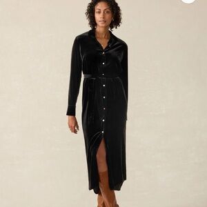 Faherty Black Velvet Dress